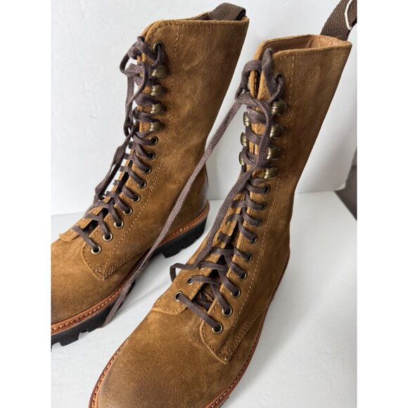 Anthropologie X Grenson Mavis Snuff Burnishing Suede Combat Boots UK 4 US 6.5 - Picture 5 of 7